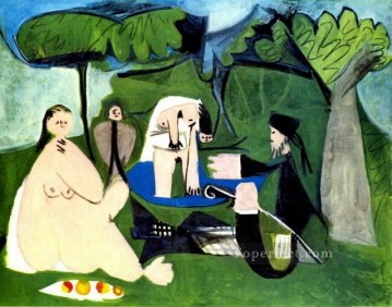 抽象的かつ装飾的 Painting - Le dejenuer sur l Herbe Manet 1 1960 キュビスム